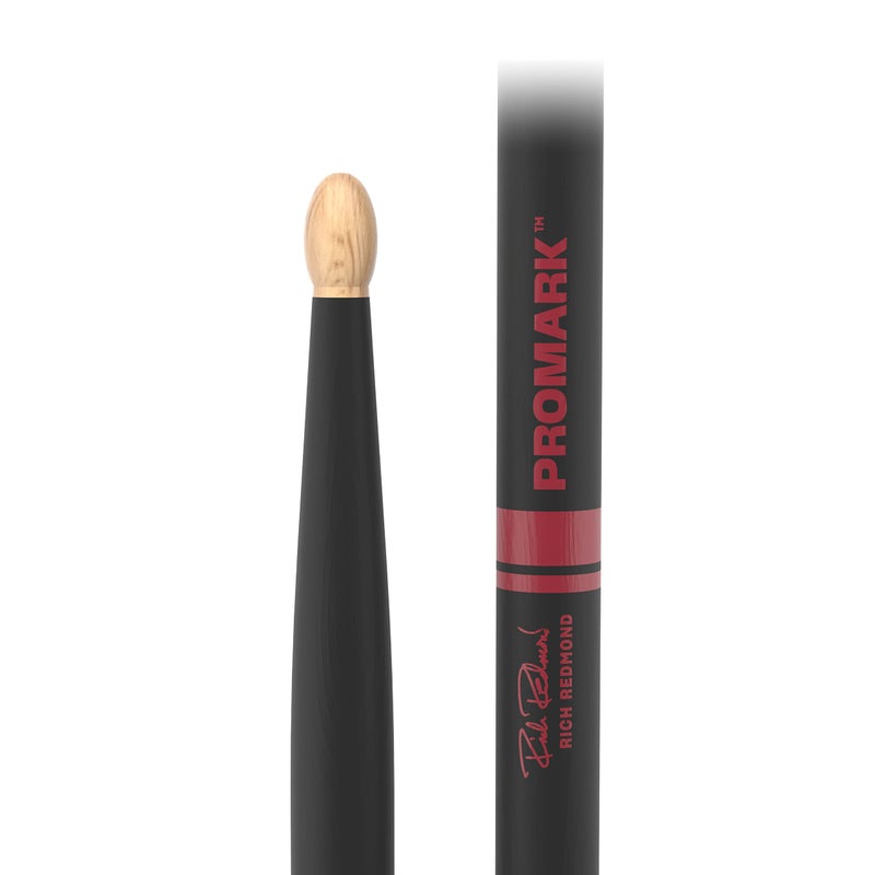 ProMark Drum Sticks - Rich Redmond Drumsticks - ActiveGrip For Secure, Comfortable Grip - Gets Tackier As Your Hands Sweat - Active Grip Finish, Oval Wood Tip, Hickory Wood - 1 Pair - Image 2